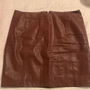 Free people faux leather brown mini skirt